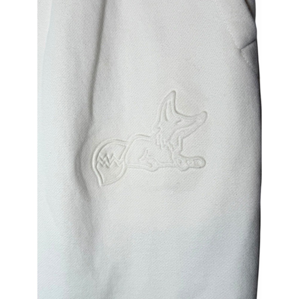 AKOO Mens XXL Colorblock Fleece Jogger Sweatpants Cream White Fox Logo - Picture 4 of 9